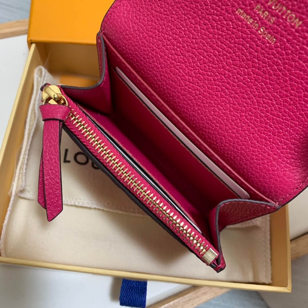 m81455 zippy coin purse monogram empreinte wallet rose red womens purse