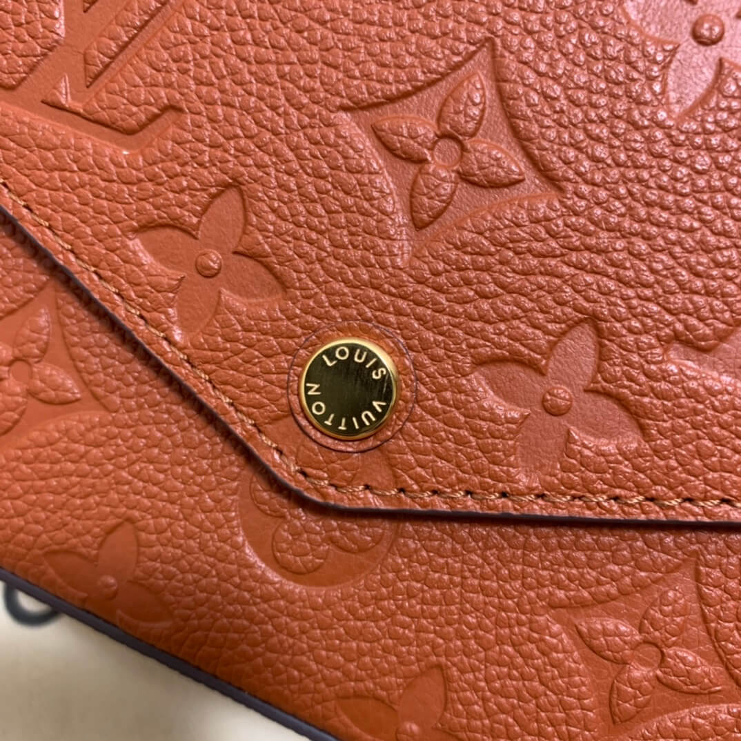 m81531 felicie pochette clutch bag shoulder bag monogram canvas brown