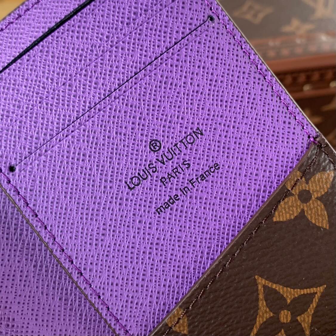 m81535 pocket organizer purple wallet monogram macassar man bag free shipping