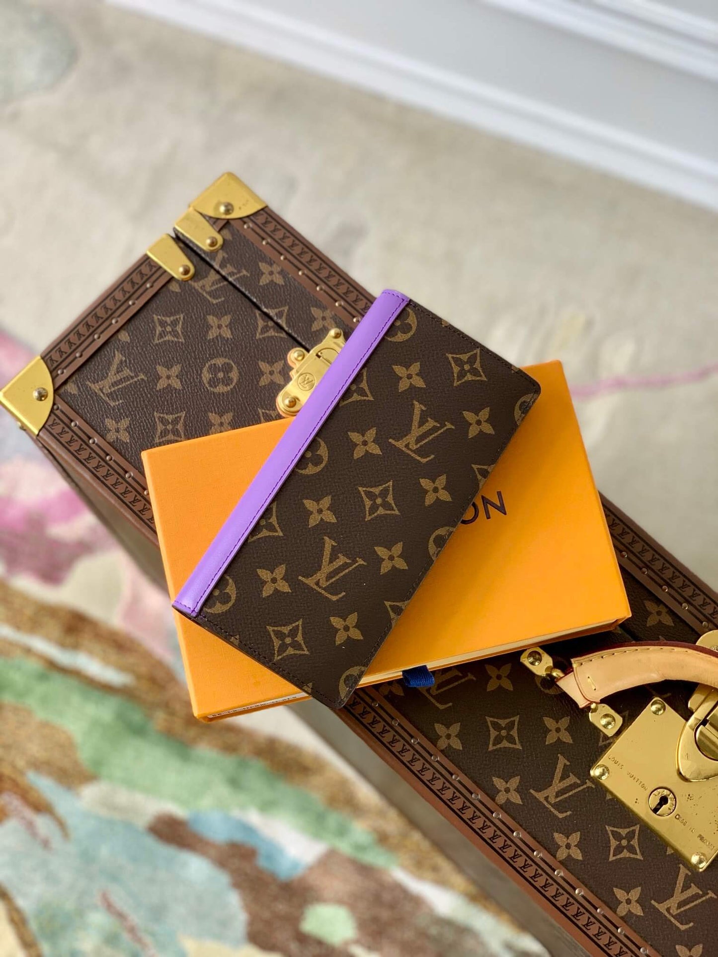 m81538 m81538 brazza monogram macassar clutch bag wallet purple free shipping
