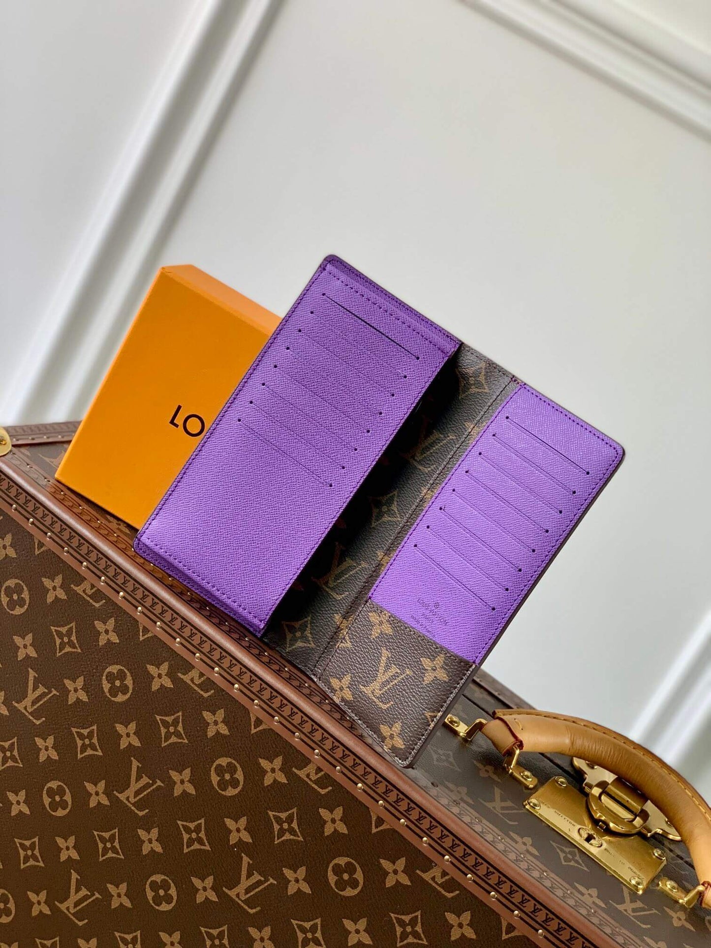 m81538 m81538 brazza monogram macassar clutch bag wallet purple free shipping