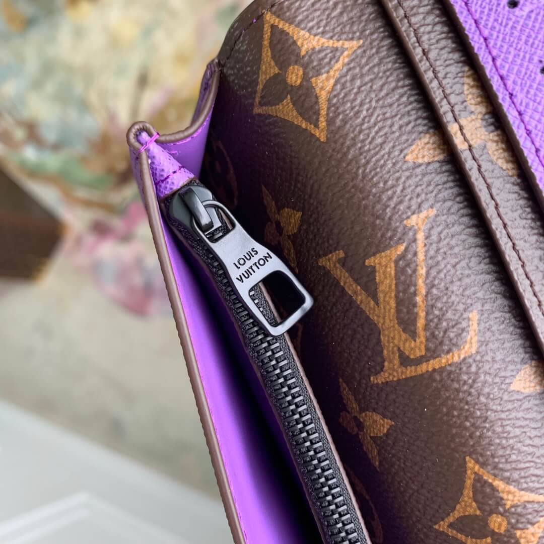 m81538 m81538 brazza monogram macassar clutch bag wallet purple free shipping