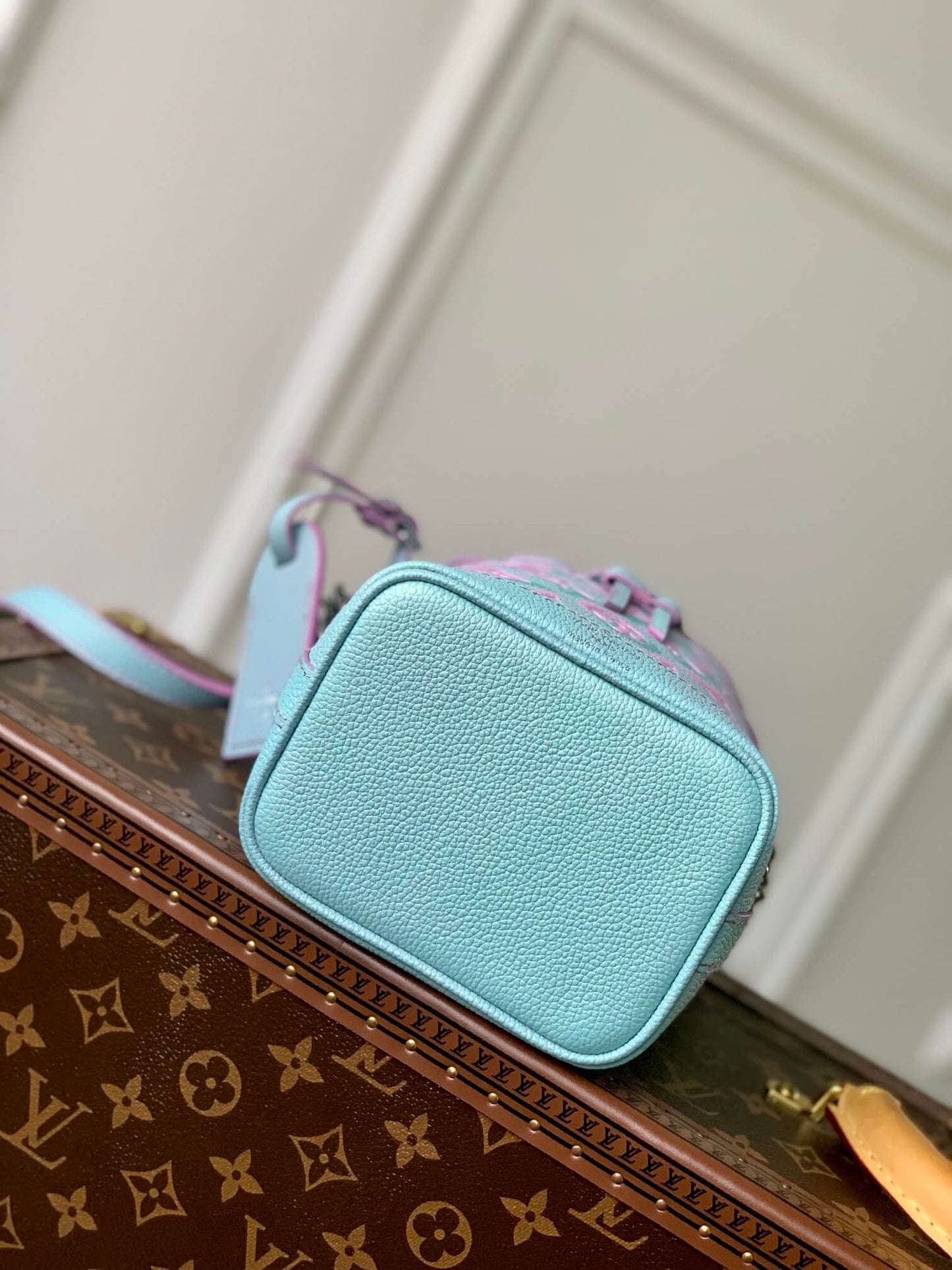 m81626 handbag shoulder bag cross body bags calfskin dirty blue embossing