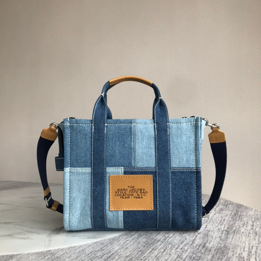 THE TOTE BAG  BLUE COTTON
