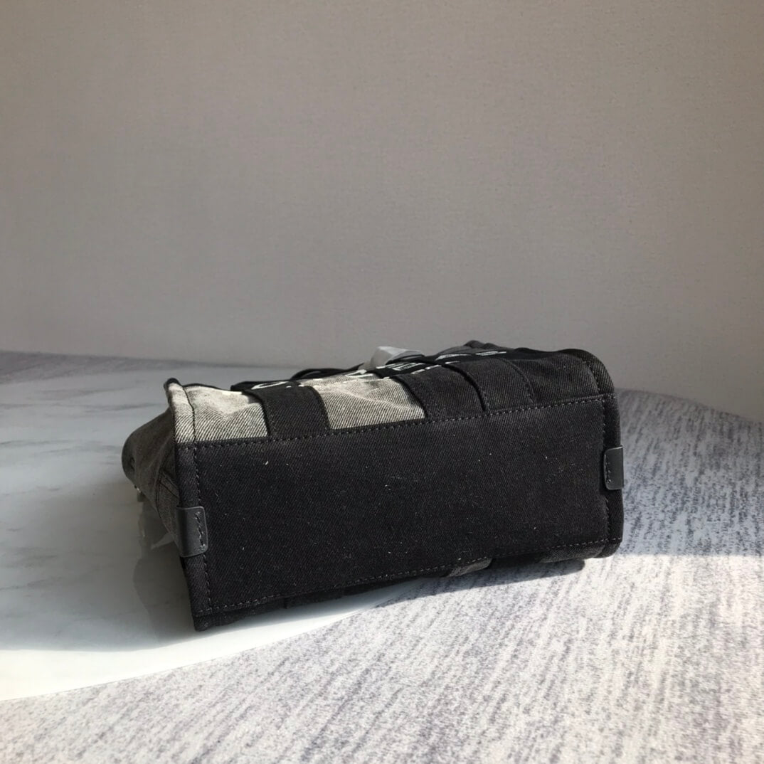 marc jaco the denim tote bag black medium size 26cm