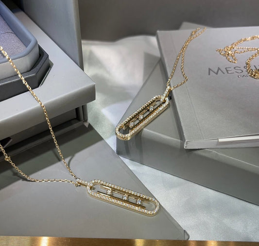 mccarthy three diamond smart full diamond rose gold premium necklace xlc35