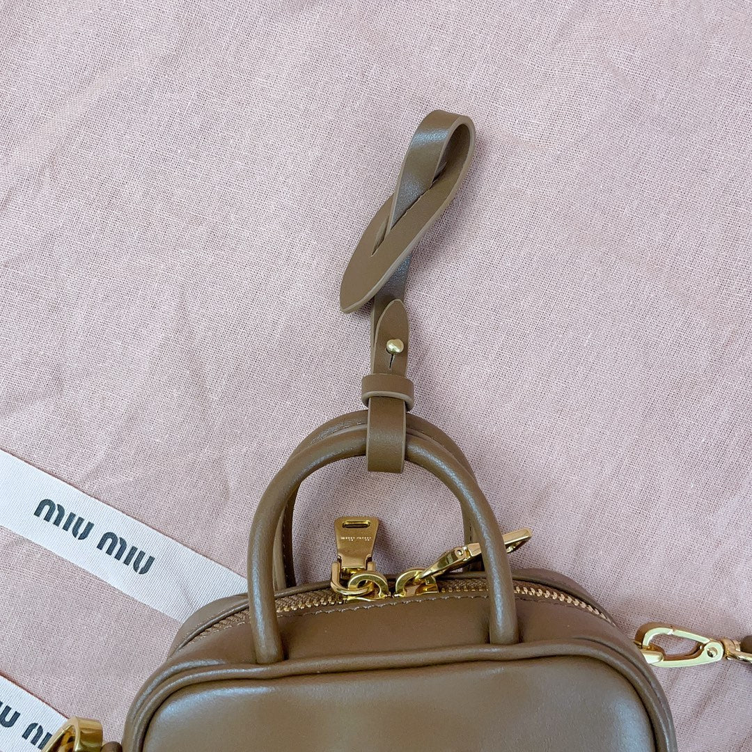 miumiu mini shoulder bag handbag 5nr020 brown