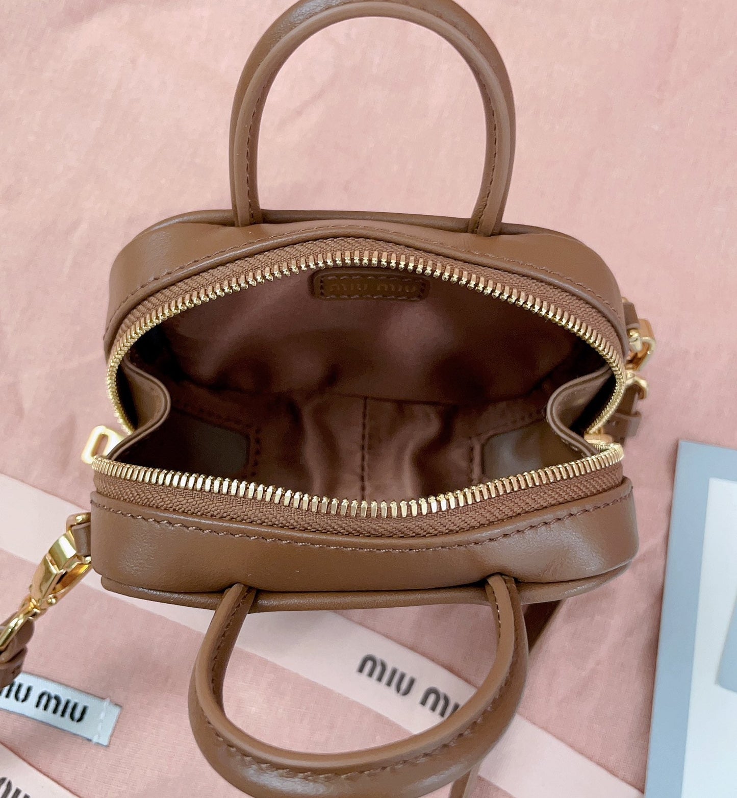 miumiu mini shoulder bag handbag 5nr020 brown