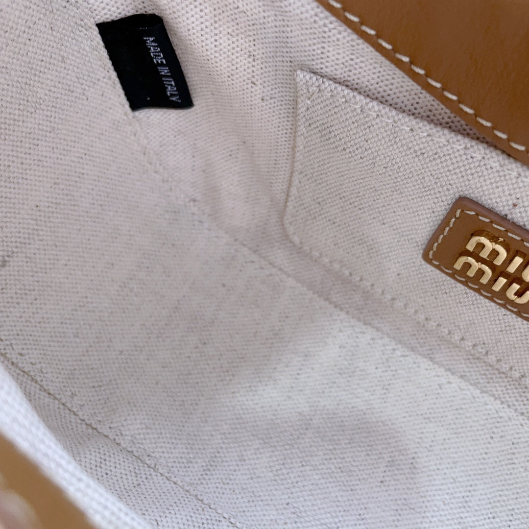 miumiu woven basket bag handbag 5bc125
