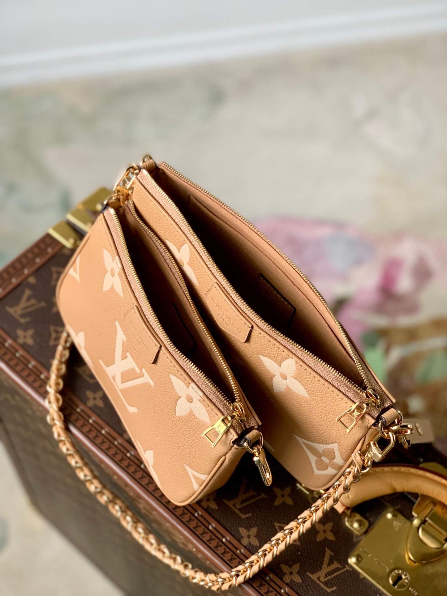 m80399 multi pochette accessoires monogram empreinte crossbody shoulder bag brown