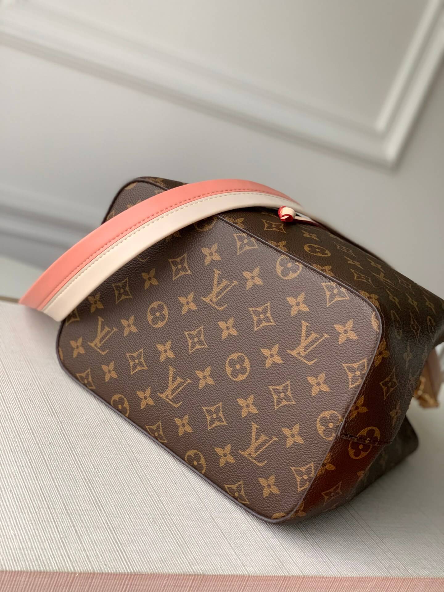 n40344 neonoe damier azur handbag shoulder bag cross body bags pink monogram