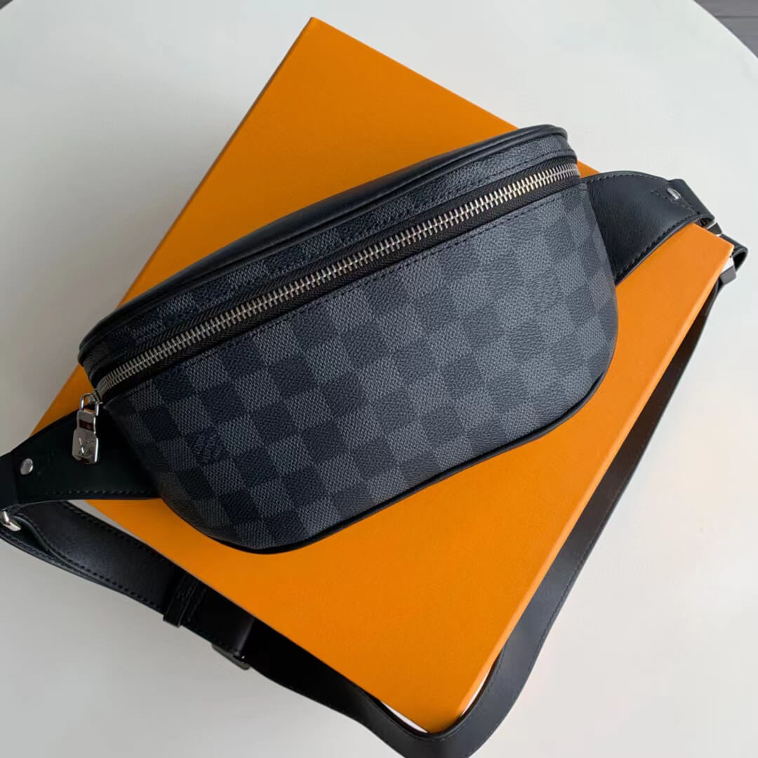 n40362 campus damier graphite cross body bags black fanny pack calfskin mens bag bumbag
