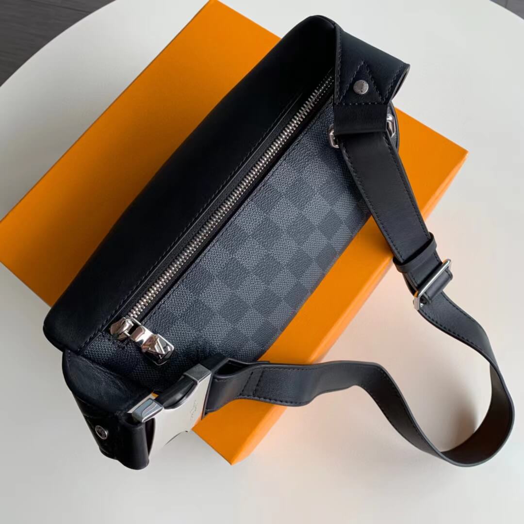 n40362 campus damier graphite cross body bags black fanny pack calfskin mens bag bumbag