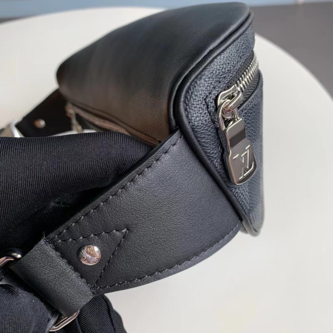 n40362 campus damier graphite cross body bags black fanny pack calfskin mens bag bumbag