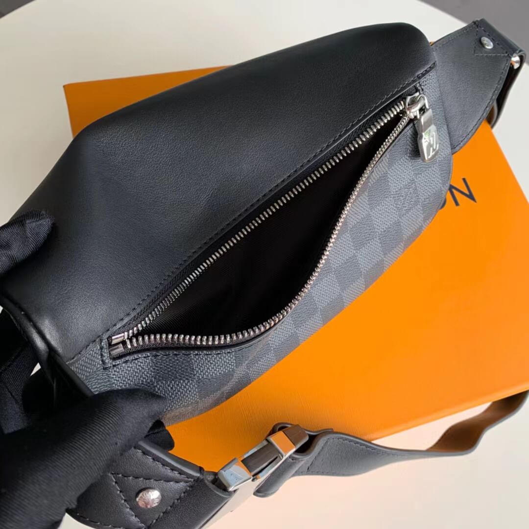 n40362 campus damier graphite cross body bags black fanny pack calfskin mens bag bumbag