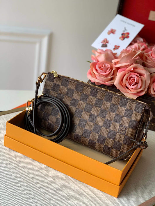 n41207 pochette accessoires brown damier clutch bag shoulder bag