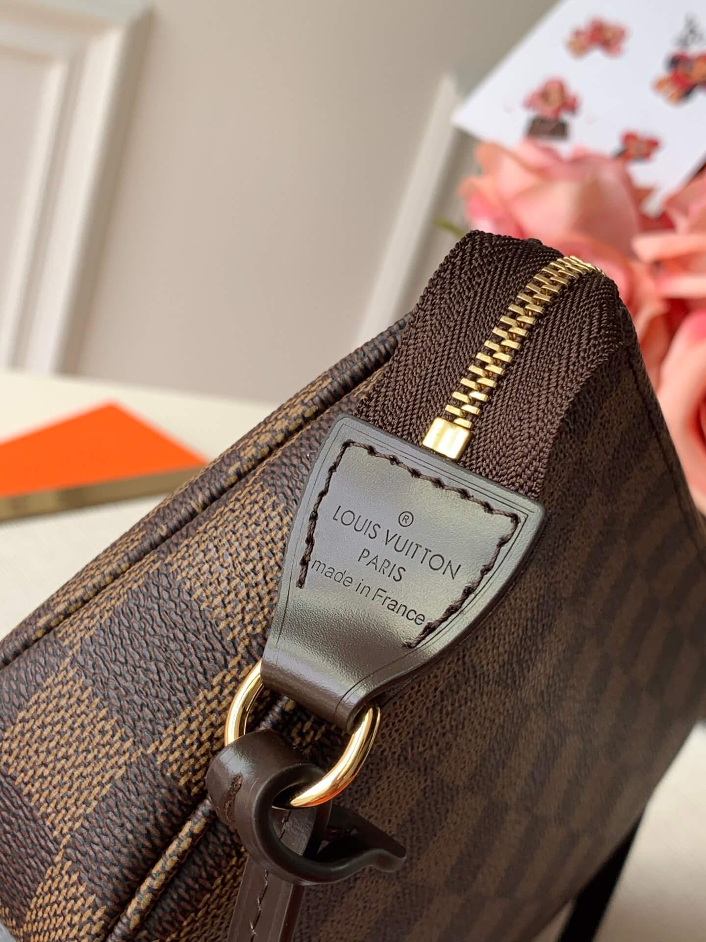n41207 pochette accessoires brown damier clutch bag shoulder bag