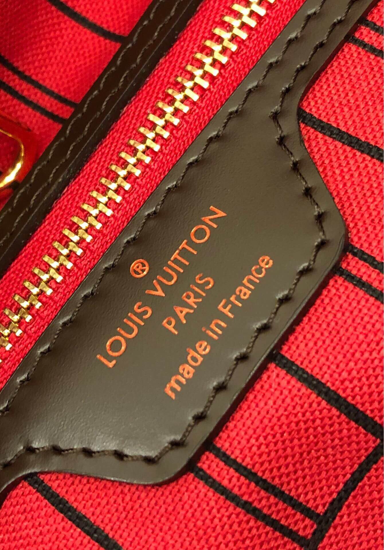 n41358 neverfull mm cherry damier ebene red inside original quality