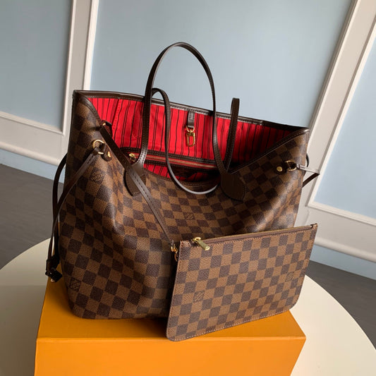 Neverfull MM Shoulder tote bag N41358 M40995 BROWN Damier Eb¨¨ne RED INSIDE