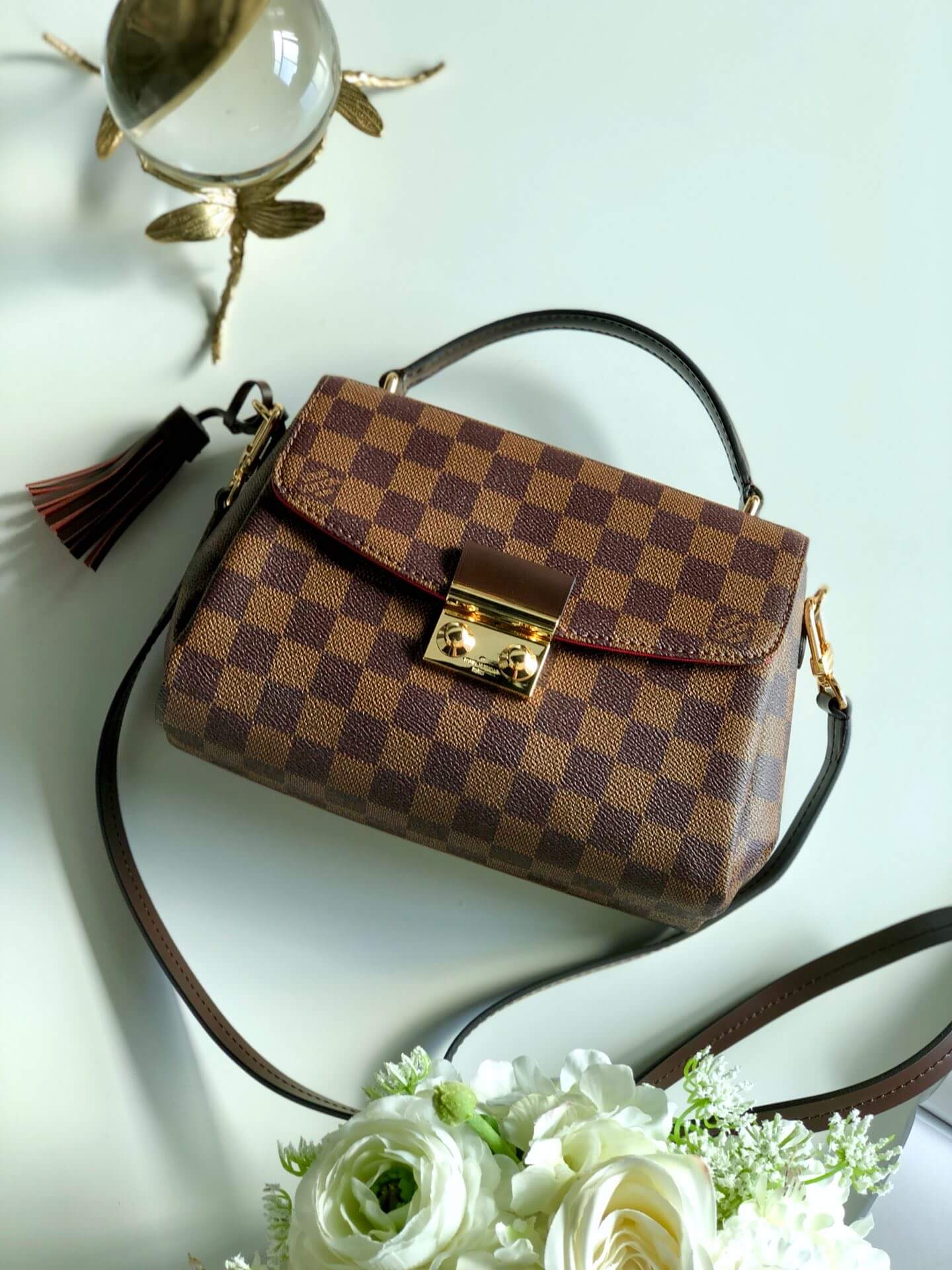 n53000 croisette damier ebene brown shoulder bag cross body bags handbag