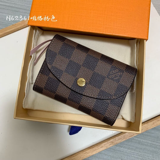 n62361 wallet brown womens purse lady wallet cowhide real leather