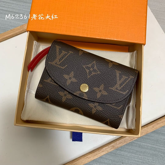 n62361 wallet red womens purse lady wallet cowhide real leather monogram