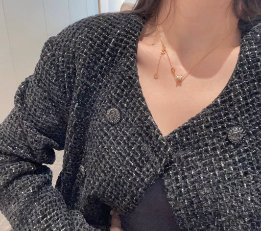 necklace summer sweet luxury diamond embedding fashion small waist h hanging versatile xlbd063c1