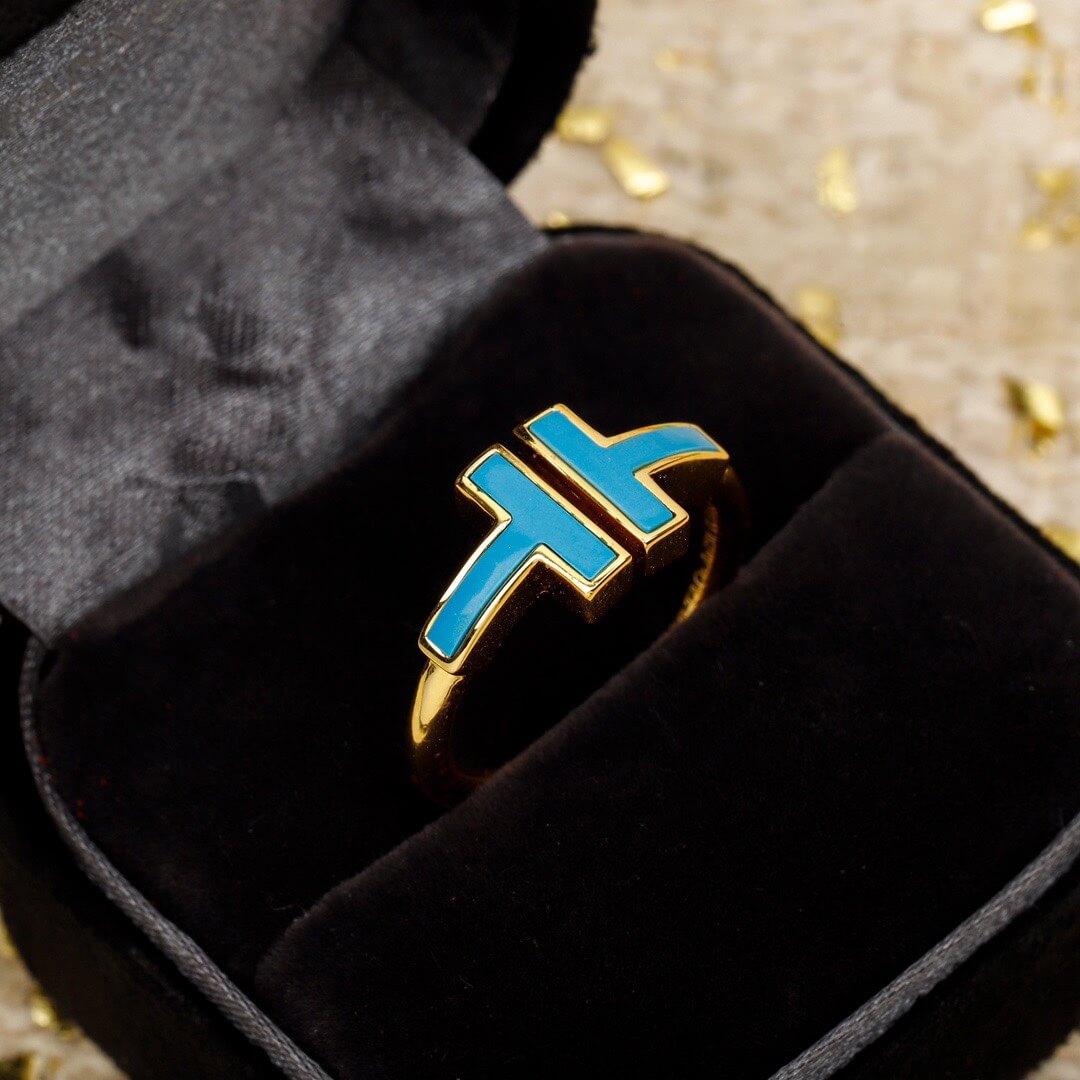 new light luxury t shaped stone ring with white fritillaria opening ring jz13168a12