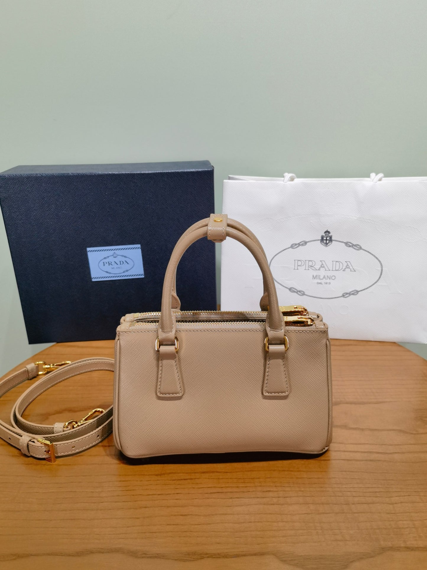 PRA New Mini Gallery Handbag Crossbags 1BA916 Apricot