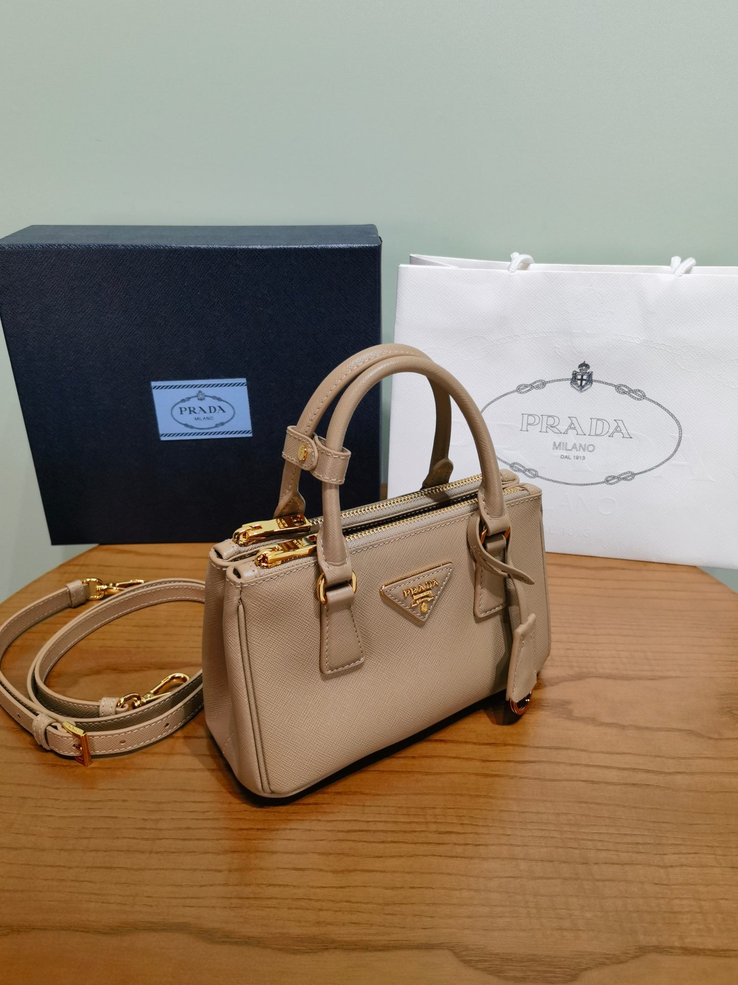 PRA New Mini Gallery Handbag Crossbags 1BA916 Apricot