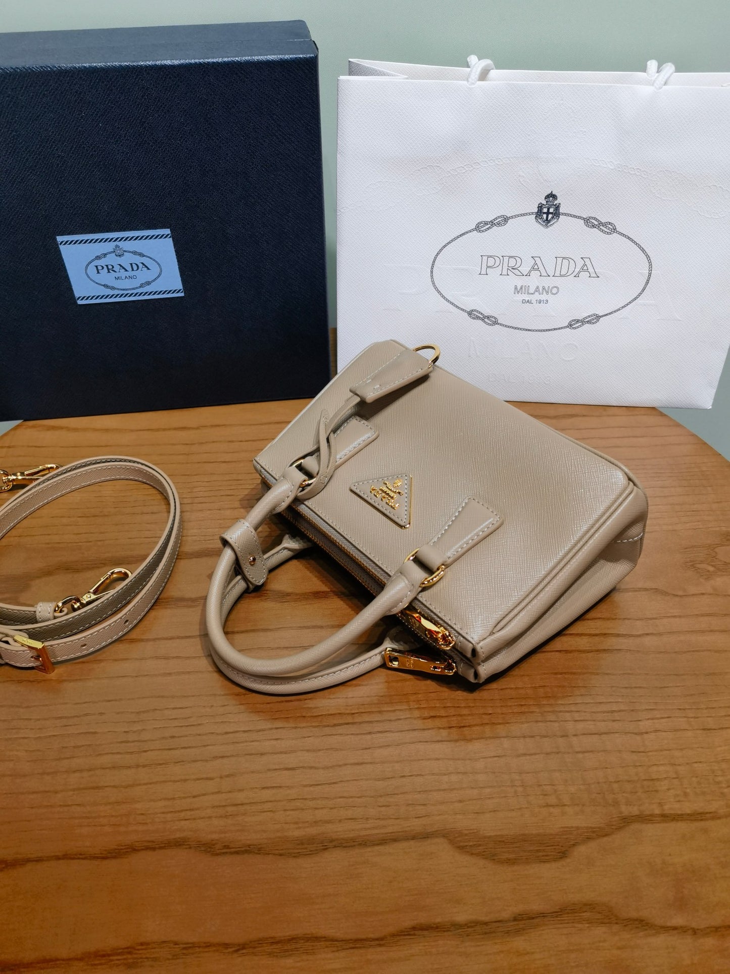 PRA New Mini Gallery Handbag Crossbags 1BA916 Apricot