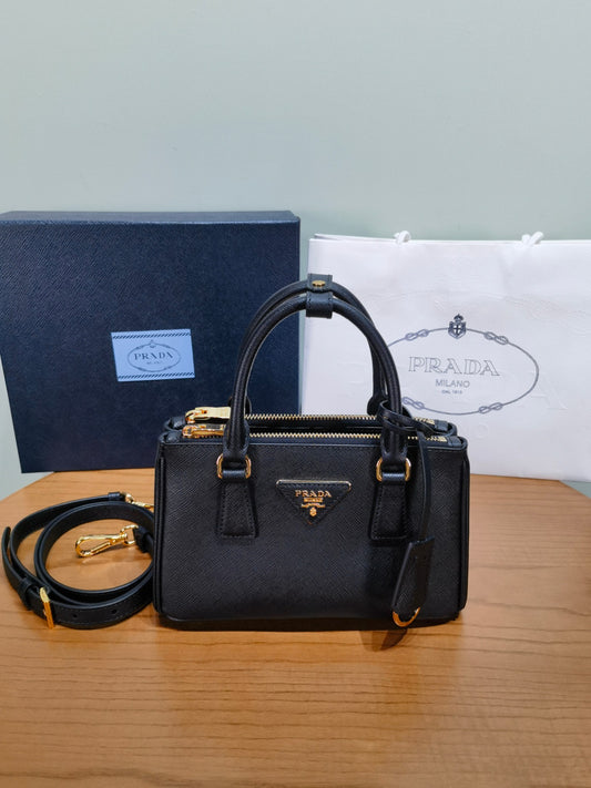 PRA New Mini Gallery Handbag Crossbags 1BA916 Black