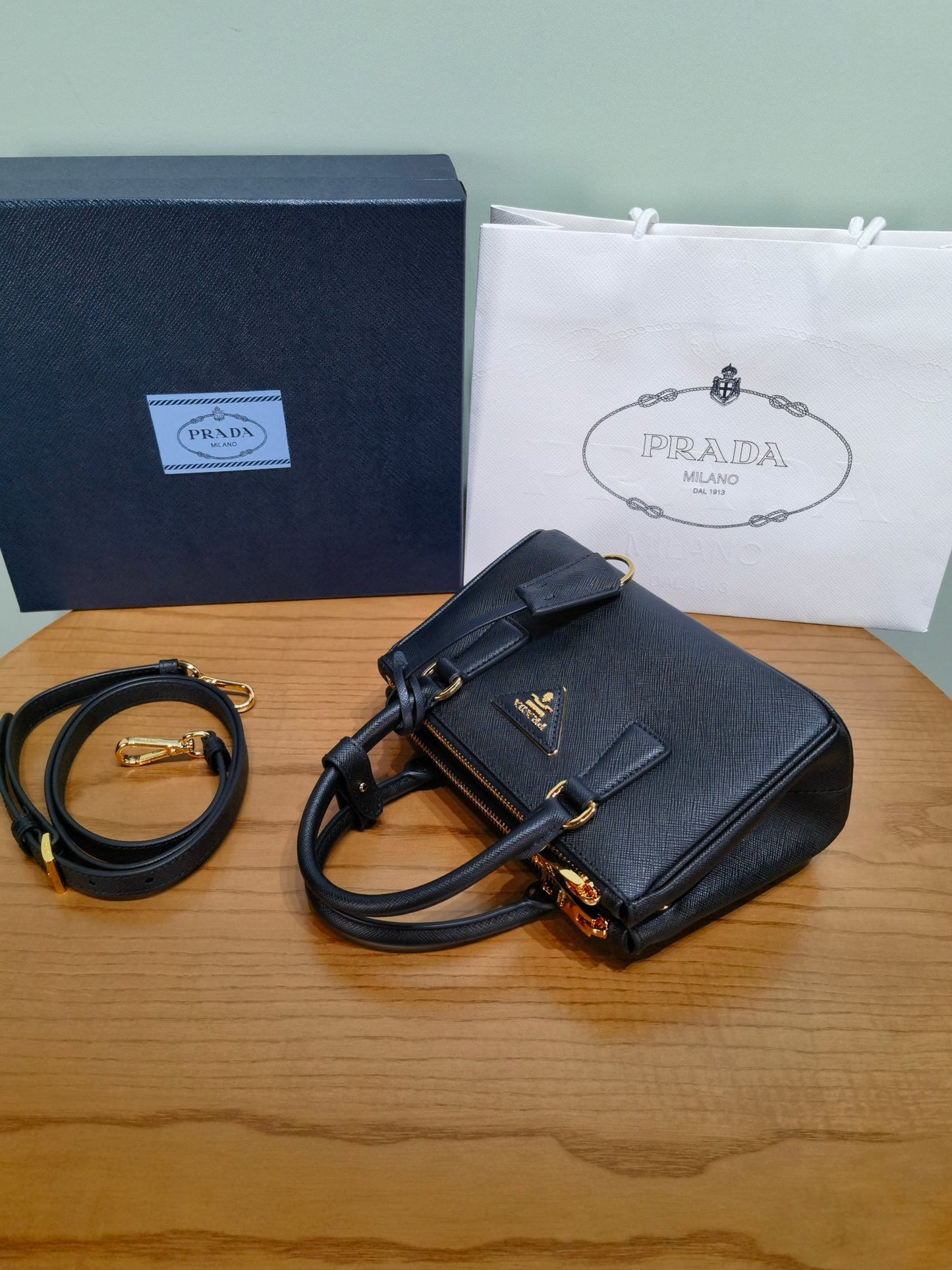 PRA New Mini Gallery Handbag Crossbags 1BA916 Black