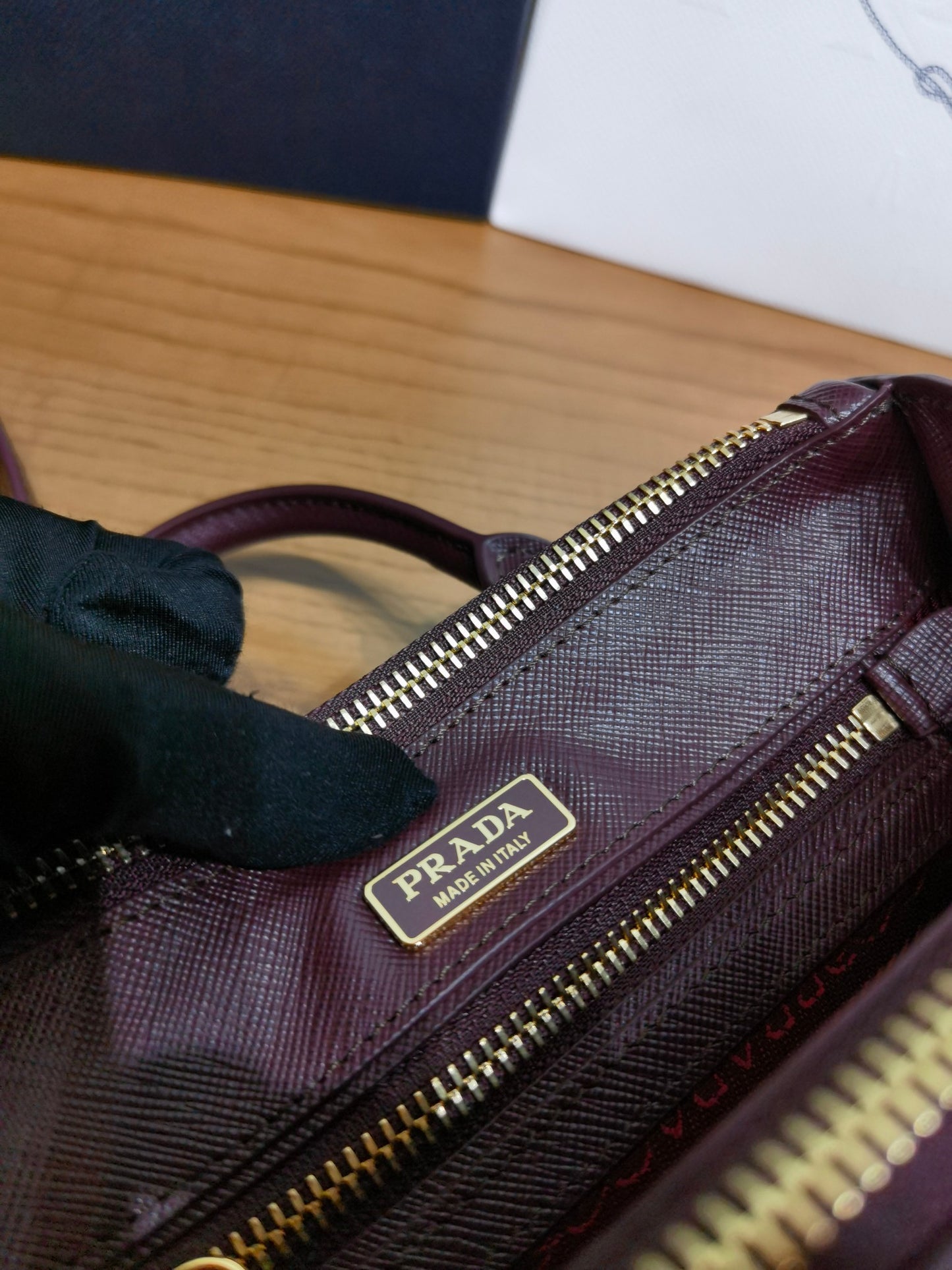 PRA New Mini Gallery Handbag Crossbags 1BA916 Wine Red Maroon