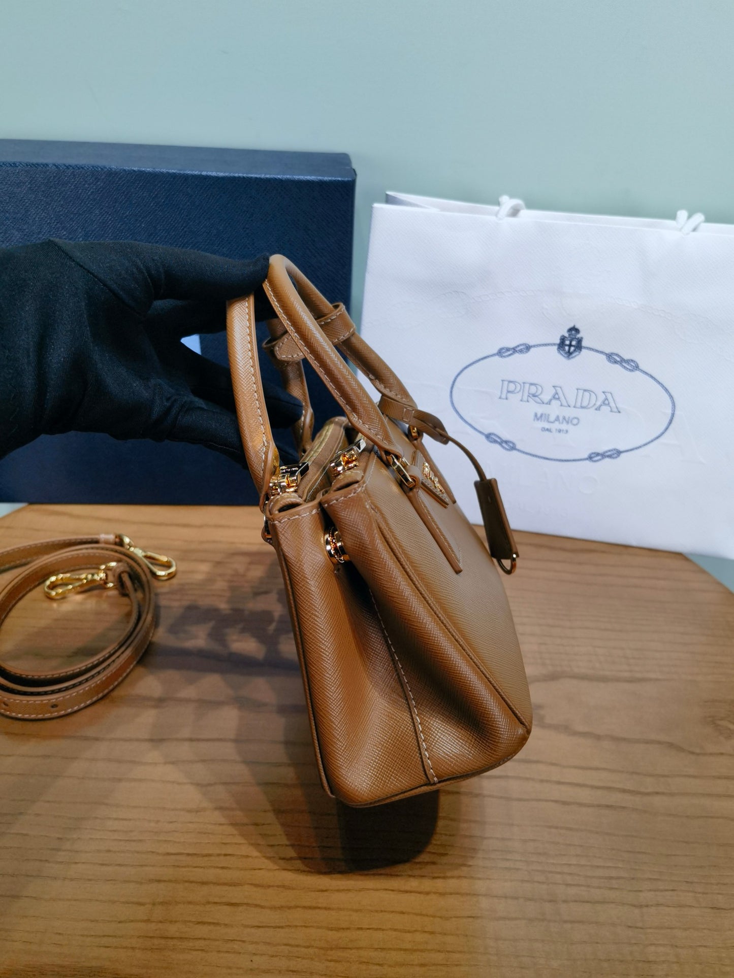 PRA New Mini Gallery Handbag Crossbags 1BA916 Brown