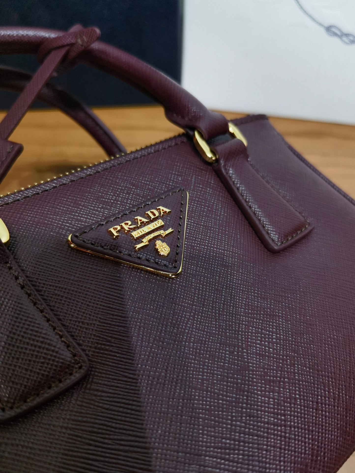 PRA New Mini Gallery Handbag Crossbags 1BA916 Wine Red Maroon