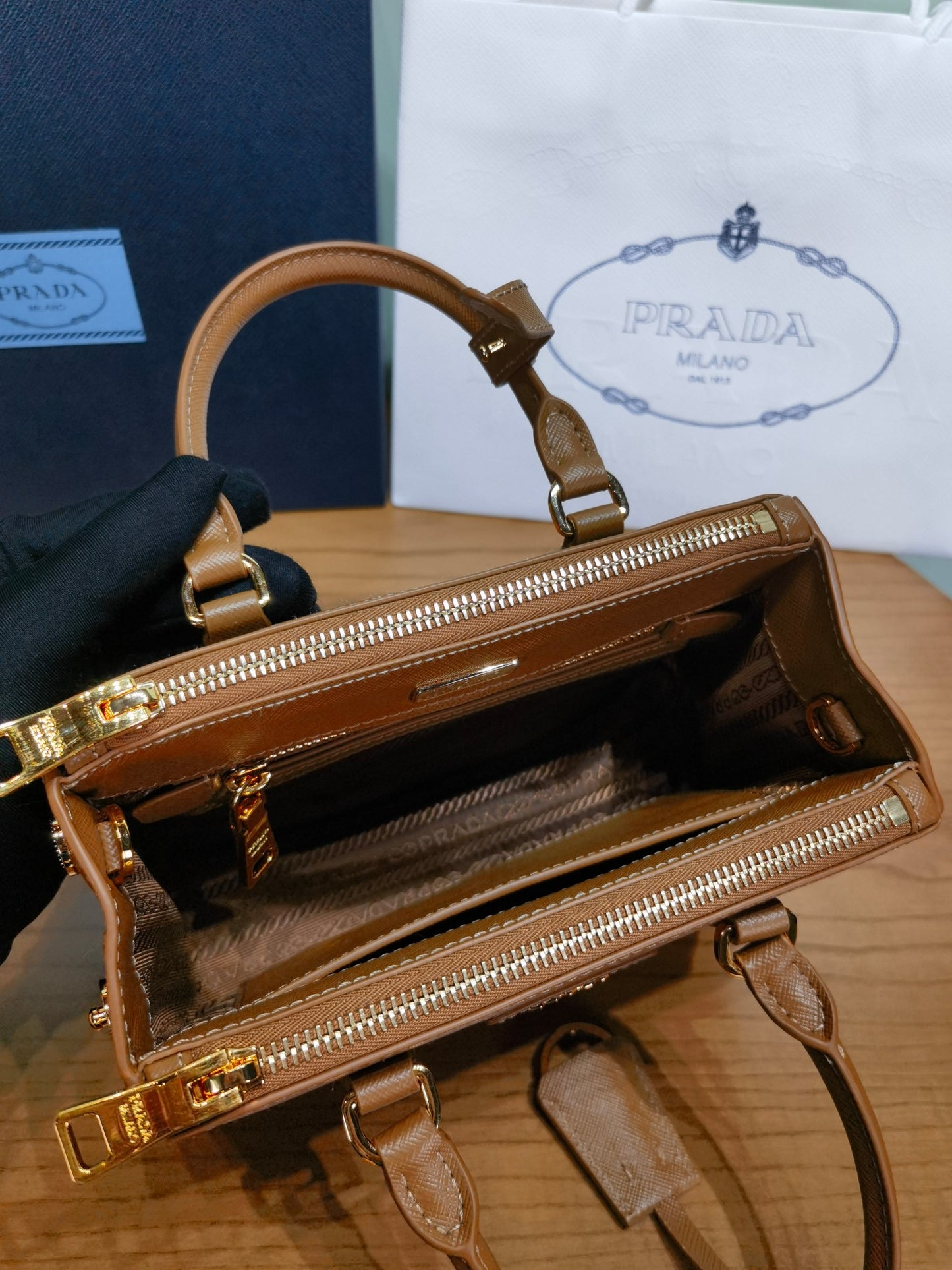 PRA New Mini Gallery Handbag Crossbags 1BA916 Brown