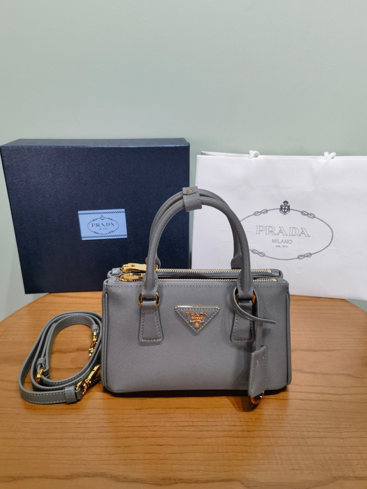 PRA New Mini Gallery Handbag Crossbags 1BA916 Grey