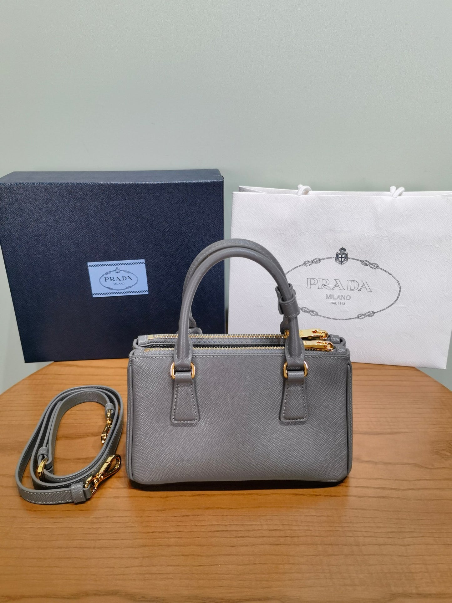 PRA New Mini Gallery Handbag Crossbags 1BA916 Grey