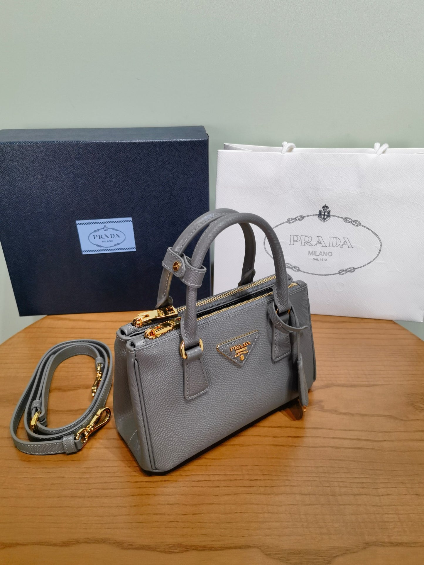 PRA New Mini Gallery Handbag Crossbags 1BA916 Grey