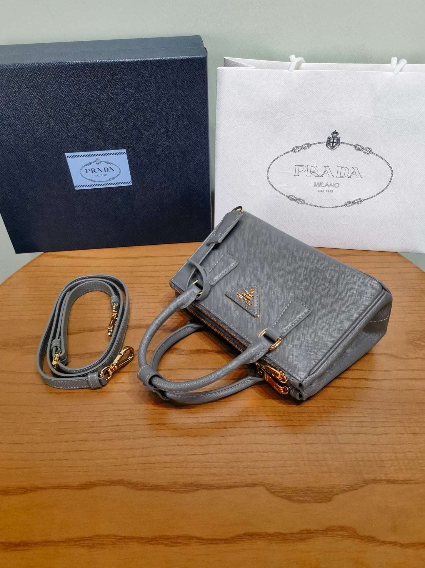 PRA New Mini Gallery Handbag Crossbags 1BA916 Grey