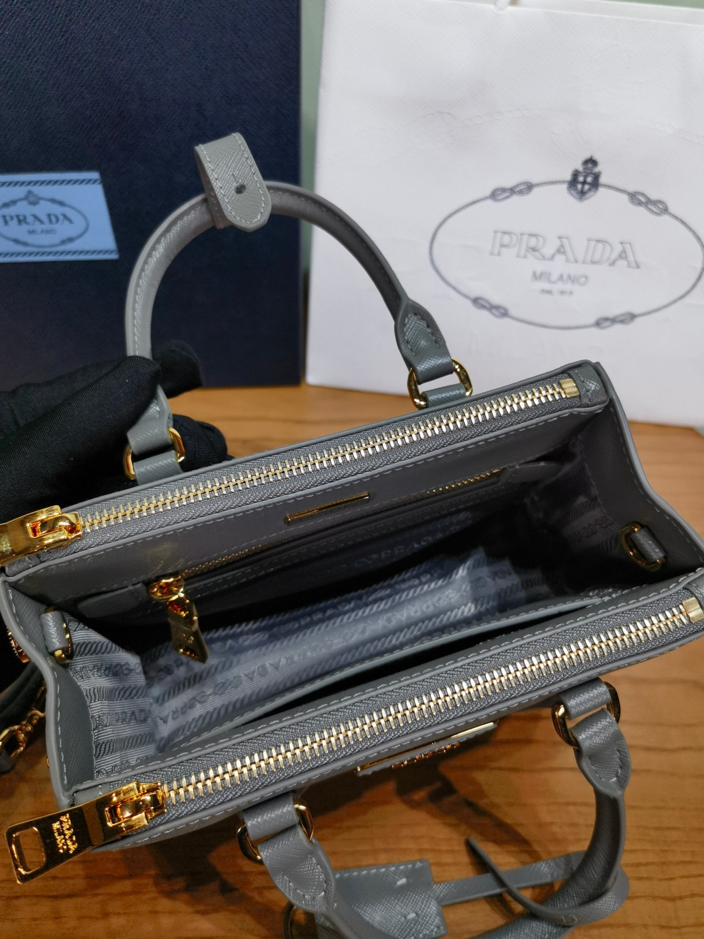 PRA New Mini Gallery Handbag Crossbags 1BA916 Grey