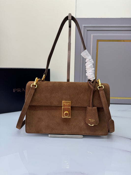 PRA New product runway style suede frosted leather 1BN023 Brown