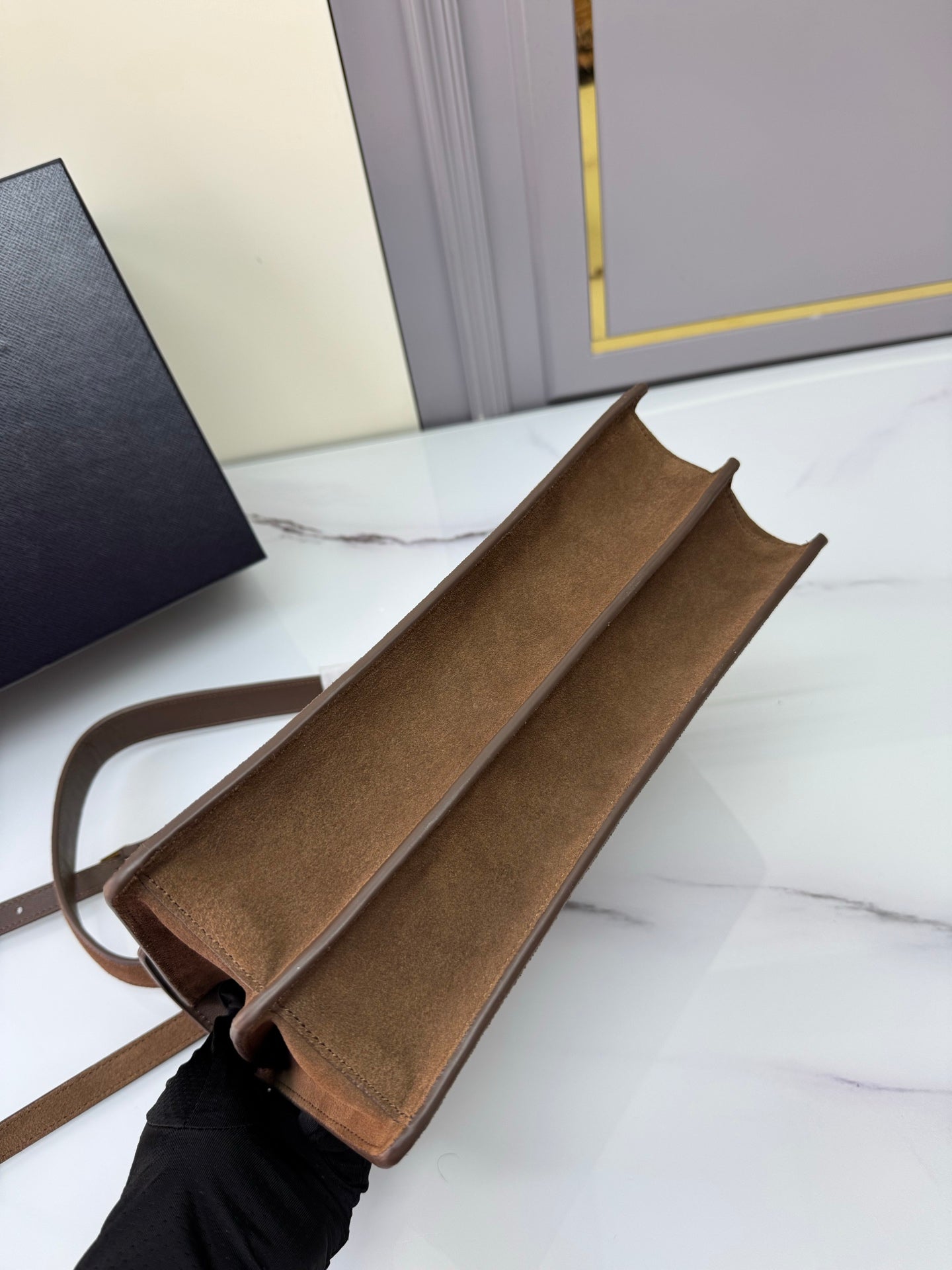 PRA New product runway style suede frosted leather 1BN023 Brown