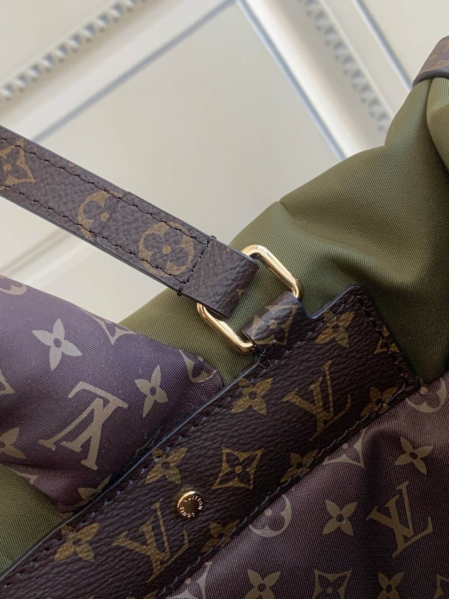 onthego gm green m59007 nylon monogram pilow giant