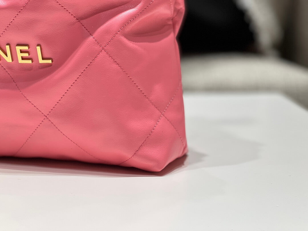 ?????????? pm calfskin and gold metal 35cm coral powder shoulder bag cross body bags