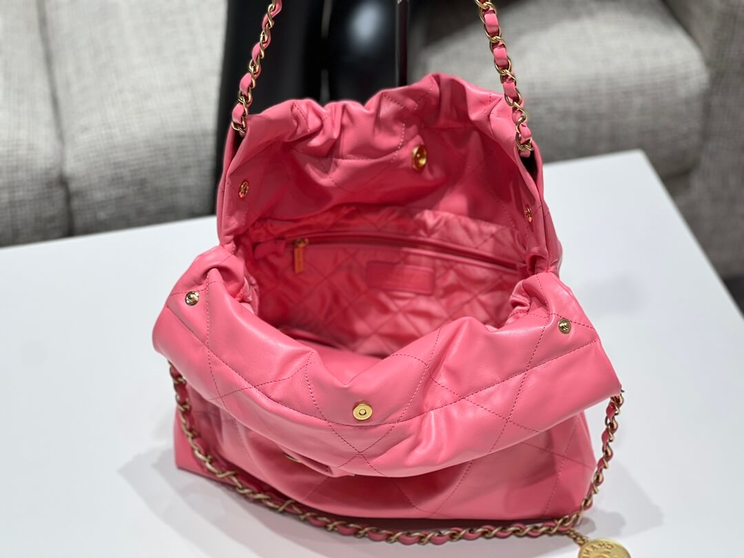 ?????????? pm calfskin and gold metal 35cm coral powder shoulder bag cross body bags