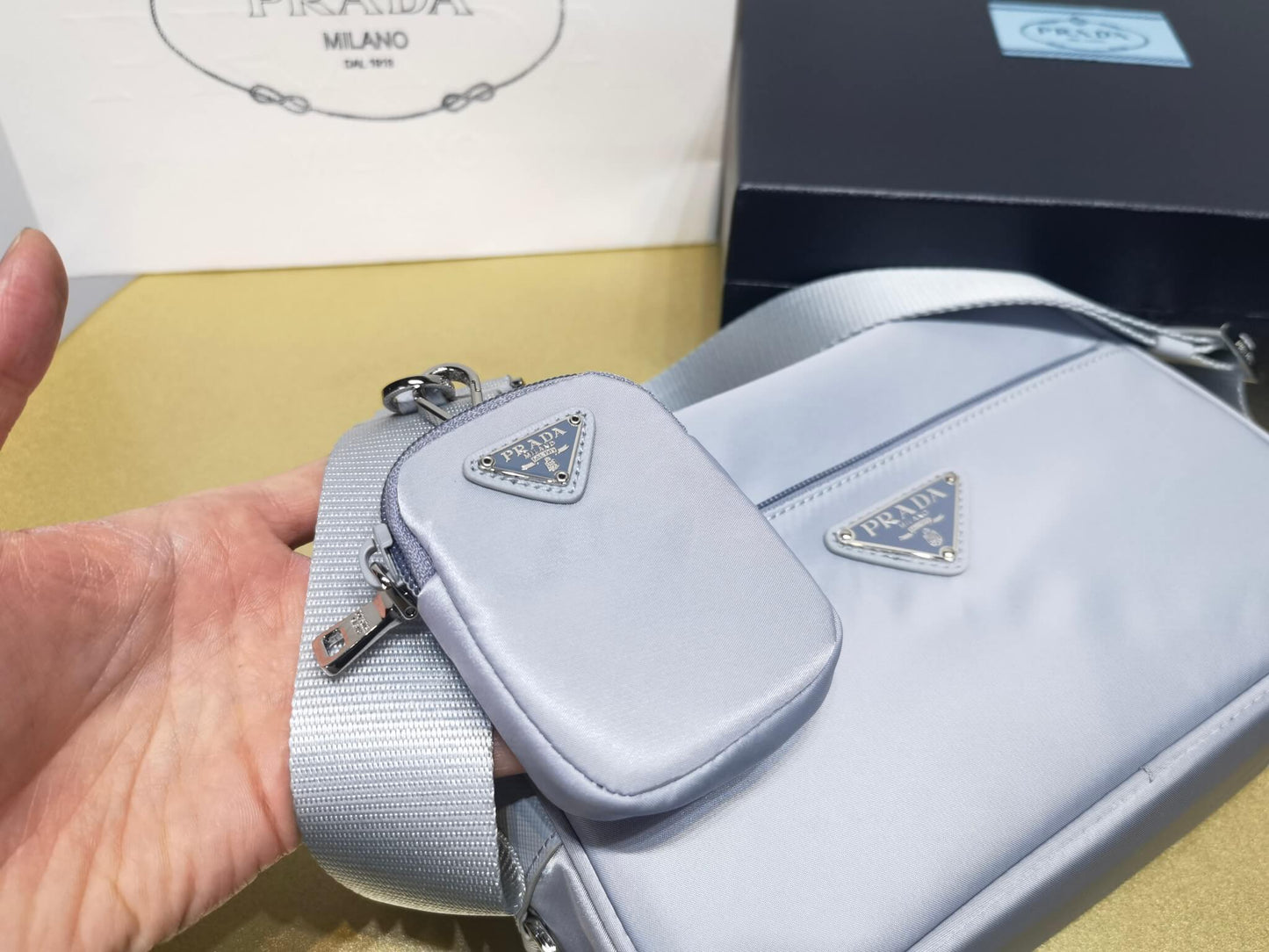 pra 1bc167 re nylon shoulder bag light purple