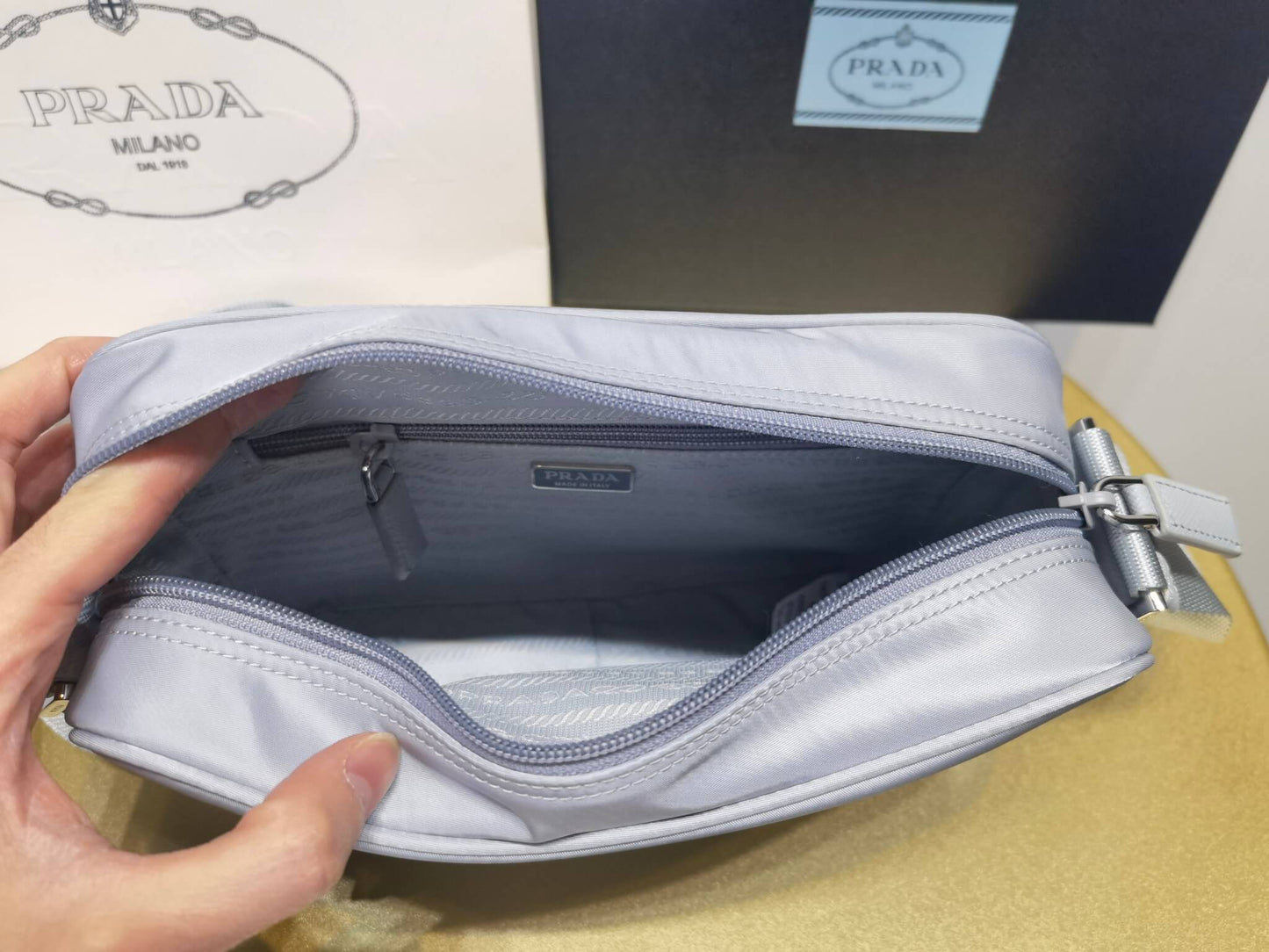 pra 1bc167 re nylon shoulder bag light purple