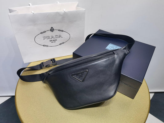 pra 2vl033 saffiano leather belt bag black